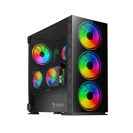 PC Case Prime X1 ARGB Glass Black Midi Tower Negro