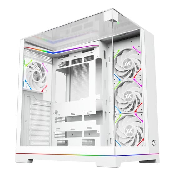 TESSERACT A-RGB, TORRE GAMING, 4x VENTILADORES, 3D ULTRA-PANORAMICO,BTF, TYPO C, ATX, BANCA