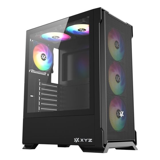 AIRONE 300 X, TORRE GAMING,MESH, ALTO FLUJO AIRE, 6x VENTILADORES, TYPO C, ATX, NEGRA