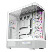 QUANTUM TORRE GAMING A-RGB , 4x VENTILADORES, PWM, BTF, CRISTAL CURVO, TIPO C , ATX, BLANCA