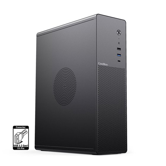 CAJA MATX SLIM T100 USB-C 3.2 GEN1 FULL METAL S/FTE + 1 VENT. 90MM