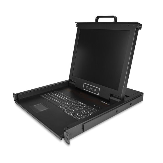 Consola KVM de Montaje en Rack - Teclado QWERTY - KVM para Rack de Servidores de 1 puerto VGA con Monitor LCD de 17" - Switch KV