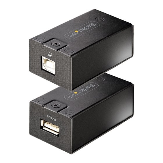 Extensor USB 2.0 por Cable Cat5e/Cat6 (RJ45) - Juego Adaptador de USB por Ethernet de 150m - Alargador USB Alimentado Externamen