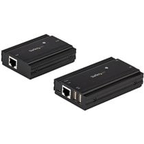 Hub Concentrador Extensor USB 2.0 de 4 Puertos por un Solo Cable Ethernet CAT5e/CAT6 RJ45 - 100m - Juego de Alargador USB - Caja