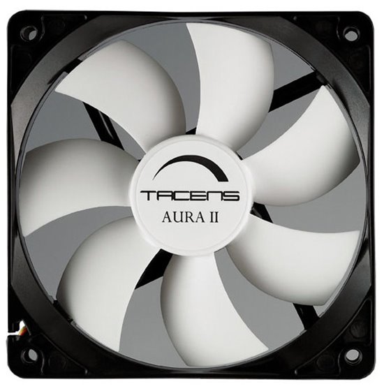 3AURAII12, Ventilador Ordenador 12 cm, Ultrasilencioso, Antipolvo, Negro