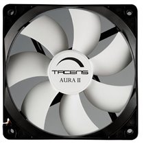 3AURAII12, Ventilador Ordenador 12 cm, Ultrasilencioso, Antipolvo, Negro