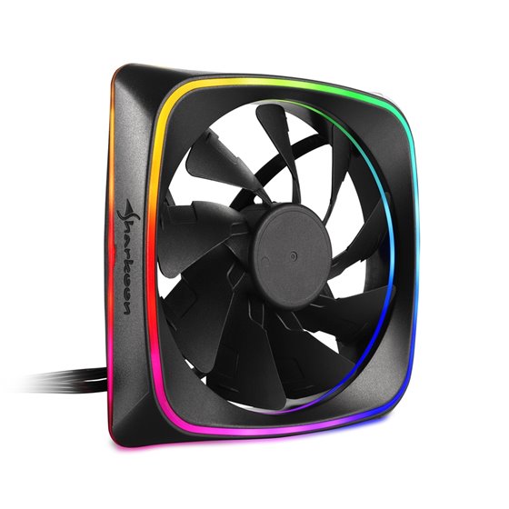 RGB SHARK Lights Carcasa del ordenador Ventilador 12 cm Negro