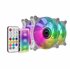 MF-3DKIT Blanco, Kit 3 Ventiladores ARGB 360° 12cm, Espejo Infinito 3D, Sistema Anti-vibraciones, Controlador ARGB, Mando a Dist