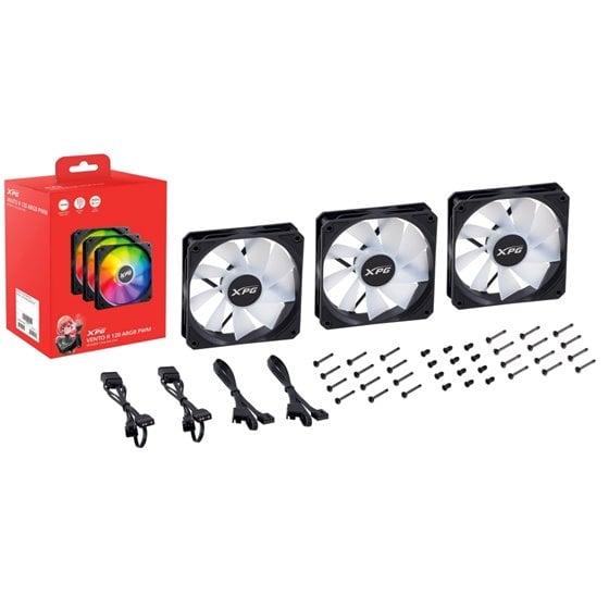 VENTO 120 ARGB PWM (paquete de 3) Negro