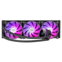 ML-LCD360, Refrigeración Líquida AIO, TDP 600W, 3x Ventiladores FDB ARGB 120mm, Pantalla LCD con Monitoreo de Temperatura, Bomba