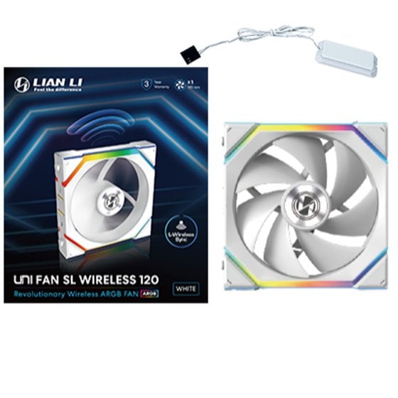 UNI FAN SL Wireless 120 Carcasa del ordenador Ventilador 12 cm Blanco 1 pieza(s)