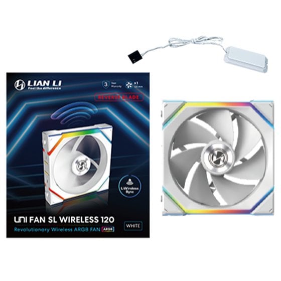 UNI FAN SL Wireless 120 Reverse Blade Carcasa del ordenador Ventilador 12 cm Blanco 1 pieza(s)