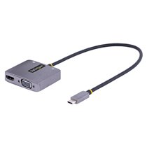 Adaptador de Vídeo USB C, Adaptador Multipuertos USB Tipo C a HDMI VGA con Salida de Audio de 3,5mm, HDR 4K a 60Hz, PD 3.0 de 10