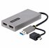 Adaptador de USB a HDMI Doble, USB A/C a 2 Pantallas HDMI (1x 4K30Hz, 1x 1080p), Dongle Integrado USB-A a C, Cable de 11cm, Adap
