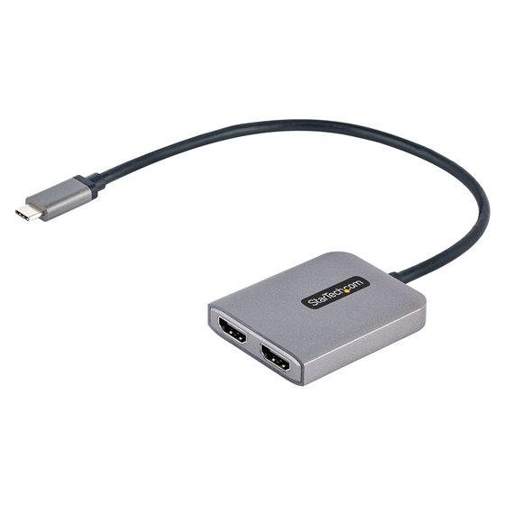Adaptador USB-C a HDMI Doble - Hub MST USB Tipo C - Divisor Extensor de Monitor HDMI 4K 60Hz para Portátil - HDR - con Cable Inc