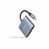 Conversor USB-C a HDMI/USB3.0/USB-C PD, 15 cm, Gris