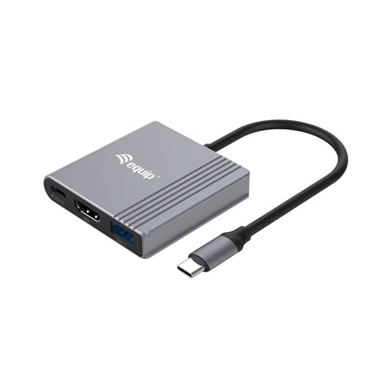 Adaptador 3 en 1 USB-C a HDMI / USB-A / USB PD, 4K/60Hz, 100W USB PD