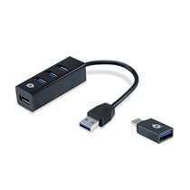 HUBBIES04B hub de interfaz USB 3.2 Gen 1 (3.1 Gen 1) Type-A 5000 Mbit/s Negro