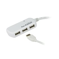 Cable extensor USB 2.0 de 12 m con hub de cuatro puertos (soporta conexión en cadena hasta 60 m)