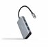 HUB USB-C 5 en 1, Conversor 3.2 GEN1 5G a 3 x USB-A 3.0 + USB-C + USB-C PD 100W, Aluminio, 15 cm, Gris