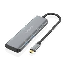 Hub USB 3.2 Gen1 5G USB-C, USB-C/M-2xUSB-C/H-2xUSB-A/H, Gris, 15 cm