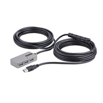 U01043-USB-EXTENDER hub de interfaz USB 3.2 Gen 1 (3.1 Gen 1) Type-A 5000 Mbit/s Negro, Plata