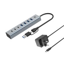 HUBBIES20GP hub de interfaz USB 3.2 Gen 1 (3.1 Gen 1) Type-C 5000 Mbit/s Gris