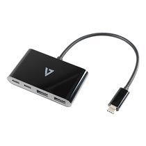 USB-C macho a 2 x USB A hembra, 2 x USB-C concentrador hembra USB 3.2 Gen1 5 Gbps negro
