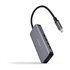 Hub USB-C macho a 4 x USB-C hembra, Aluminio 10 cm, Gris
