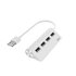 USB HUB con 4 Puertos (Concentrador USB con rápida Transferencia de Datos, Adaptador multipuertos USB. 4 en 1), Color Blanco