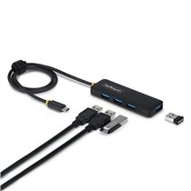 Hub USB-C de 4 Puertos A - 5 Gbps - Ladrón USB Alimentado por el Bus - Concentrador Tipo C a 4 Puertos A - Plástico PCR - Cable 