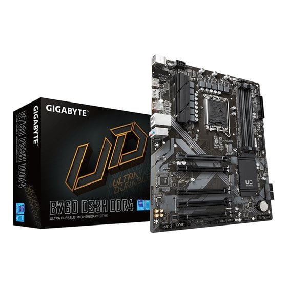 B760 DS3H DDR4 Placa base - Soporta CPUs Intel Core de 14ª generación, VRM digital de 18+2+1 fases, hasta 5333MHz DDR4 (OC), 2xP