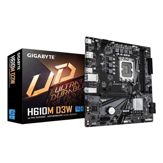 H610M D3W Placa Base - Compatible con procesadores Intel Core de 14ª generación, VRM de 5+1+1 fases, hasta 5600MHz DDR5, 1xPCIe 