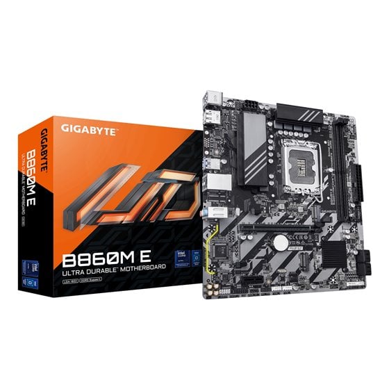 B860M E Placa Base - Procesadores Intel Core Ultra Series, VRM de 4+1+2 fases, hasta 8800MHz DDR5 (O.C), 2xPCIe 4.0 M.2, LAN 1Gb