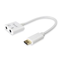 Adaptador de USB-C a audio, color blanco