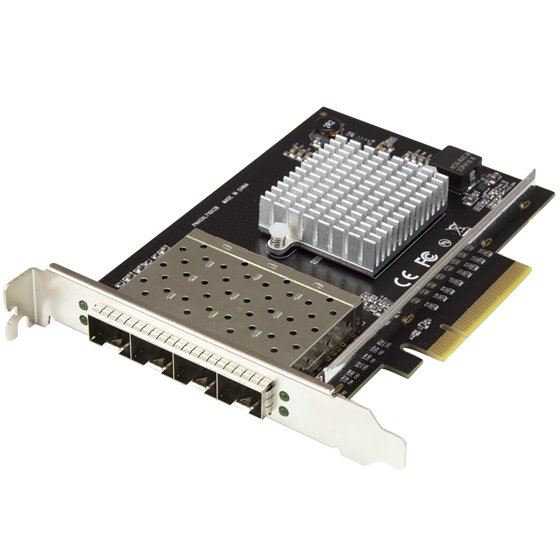 Tarjeta de Red SFP+ 10G SFP+ con 4 Puertos - Adaptador Convergente SFP+ Abierto Intel XL710 - NIC PCIe 10 Gigabit Ethernet - Tar