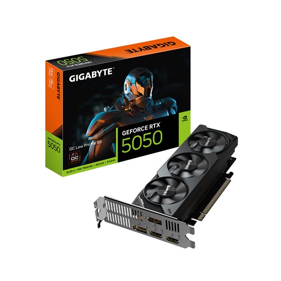 GeForce RTX 5050 OC Low Profile 8G Tarjeta Gráfica - 8GB GDDR6, 128bit, PCI-E 5.0, 2587MHz Frecuencia del núcleo, 2 x DP, 2 x HD