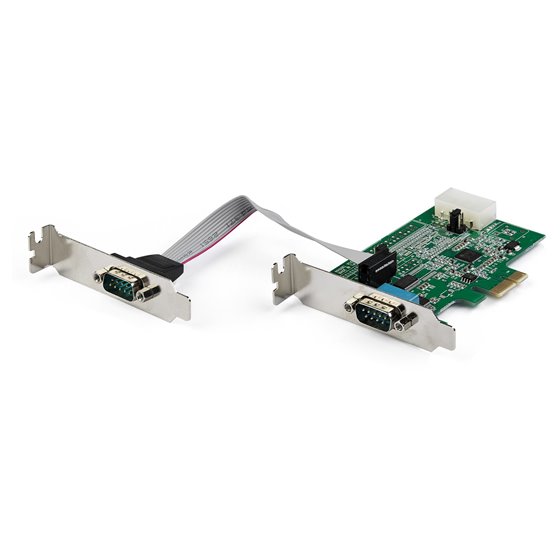 Tarjeta Adaptadora Serie PCI Express RS232 de 2 Puertos - Tarjeta Controladora Serie PCIe RS232 - PCIe a Serie DB9 - UART 16950 