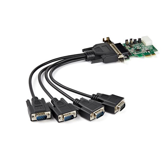 Tarjeta Adaptadora Serie PCI Express RS232 de 4 Puertos - Tarjeta Controladora Serie PCIe RS232 - PCIe a Serie DB9 - UART 16950 