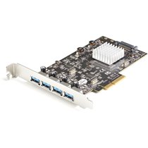 Tarjeta PCIe de 4 Puertos USB-A - Tarjeta PCI Express de Expansión USB Tipo A 3.2 Gen 2 de 10Gb con 2 Controladores - 4x USB-A -