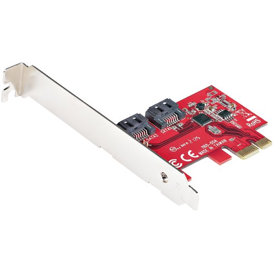 Tarjeta PCIe SATA - Tarjeta PCI Express Controladora de 2 Puertos SATA de 6Gbps - de Perfil Completo o Bajo - Tarjeta Adaptadora
