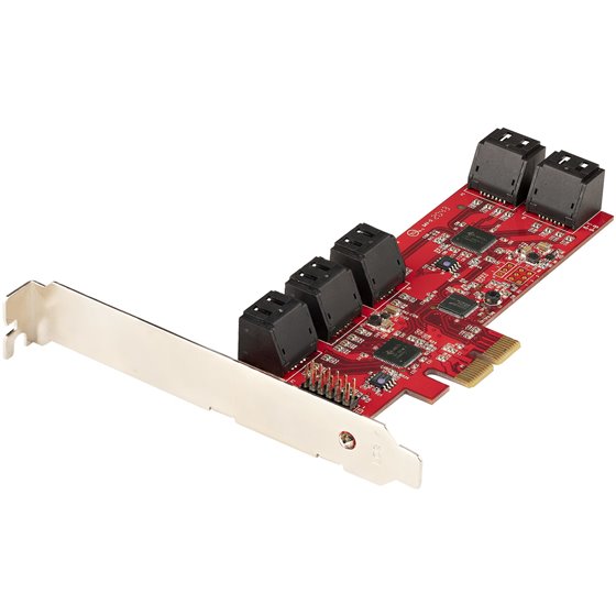 Tarjeta PCIe Controladora SATA de 10 Puertos - Tarjeta de Expansión PCI Express SATA - 6Gbps - Perfil Bajo/Completo - Conectores