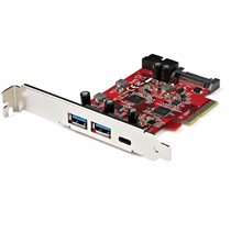Tarjeta PCIe de 5 Puertos USB -Tarjeta PCI Express USB 3.2 Gen 2 (10Gbps)con 1 Puerto USB-C y 2 Puertos USB-A - 1 Terminal IDC d