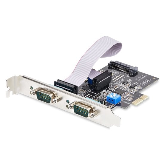 Tarjeta Serie PCIe de 2 Puertos - Tarjeta Serial PCI Express de 2 Puertos DB9 RS232/RS422/RS485 -Incluye Brackets de Perfil Bajo