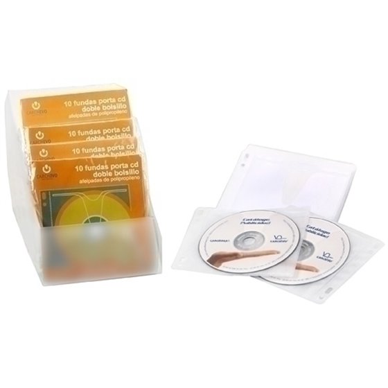 PORTA-CD DOBLE PP ACOLCHADO BLIS DE 10