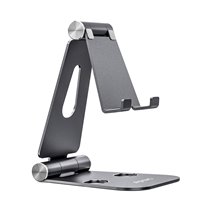 Soporte De Sobremesa Tamaño XL Ajustable (2 Pivotes) Para Movil / Tablet, Gris