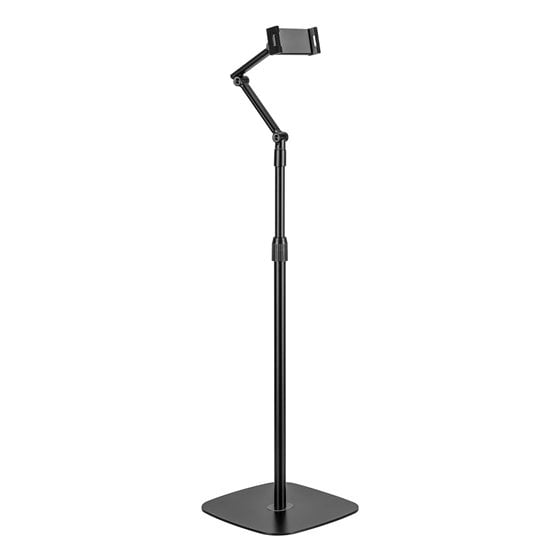 Soporte de suelo universal ajustable (3 pivotes) para tablet, Negro