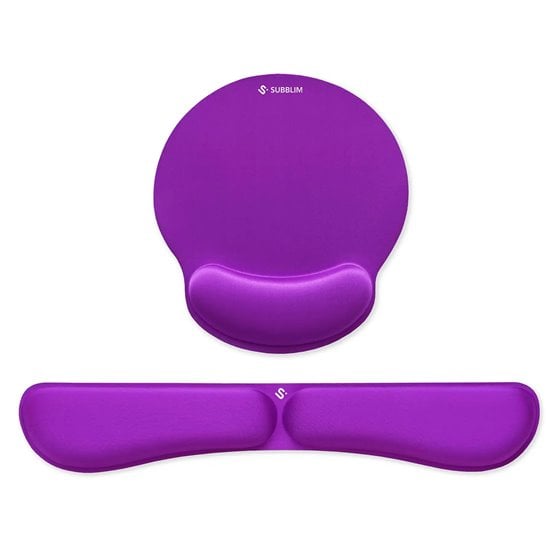 Pack Ergo Memoryflex – Conjunto de alfombrilla para ratón y reposamuñecas para teclado Púrpura