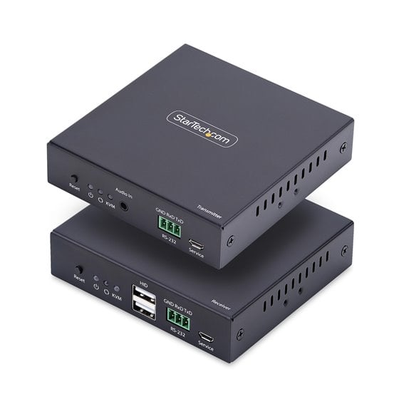 Extensor KVM HDMI 4K 60Hz por Redes Ethernet IP - Alargador KVM HDMI y USB por Ethernet - Sin Controladores - Juego Transmisor/R