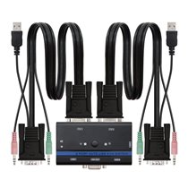 KVM SWITCH VGA USB 1U-2PC+CABLE